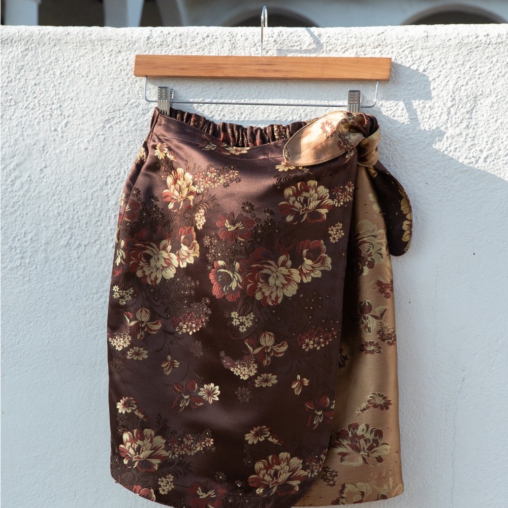 Jess Meany Chocolate Satin Verbena skirt